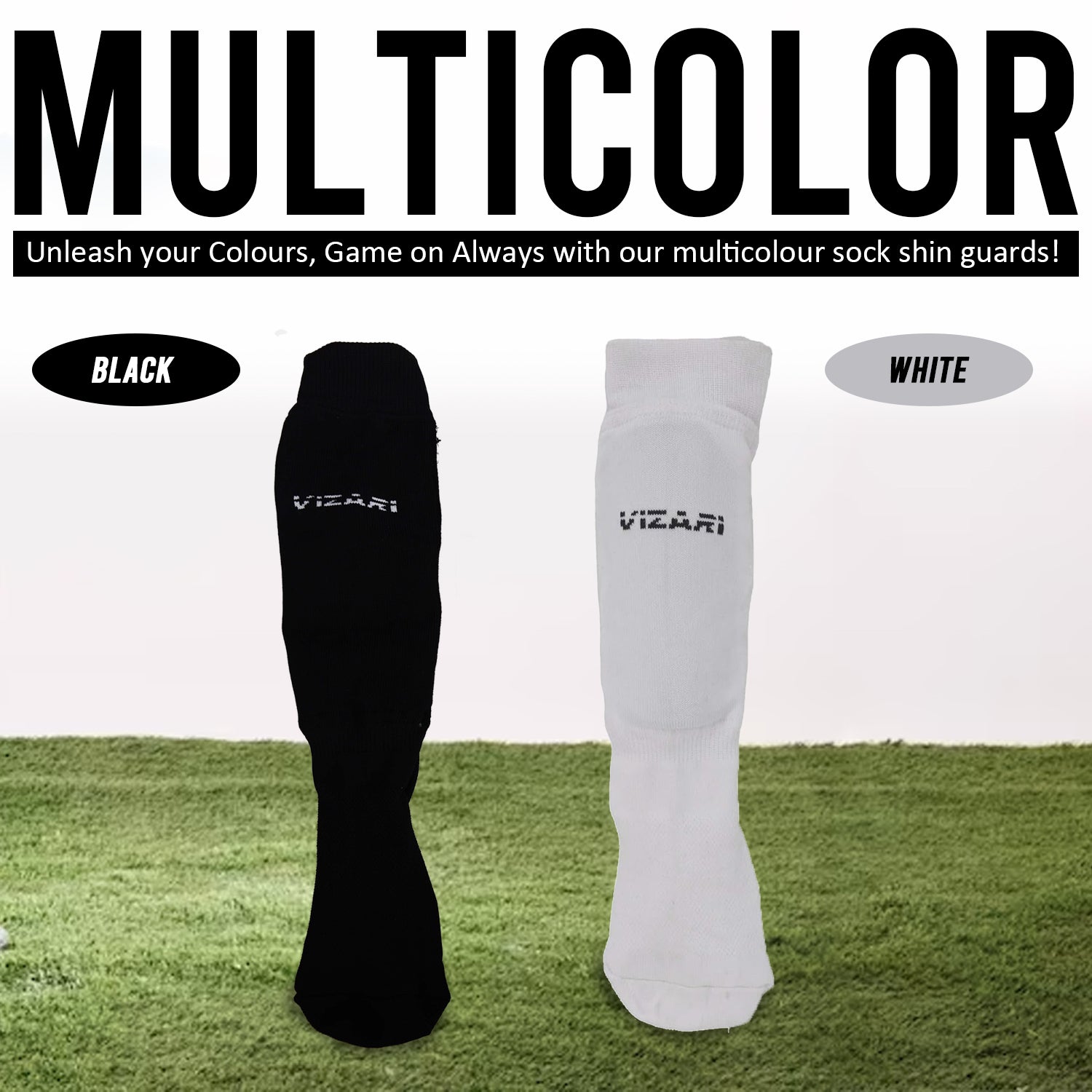 Vizari Shin-guard W/ Sock – Black