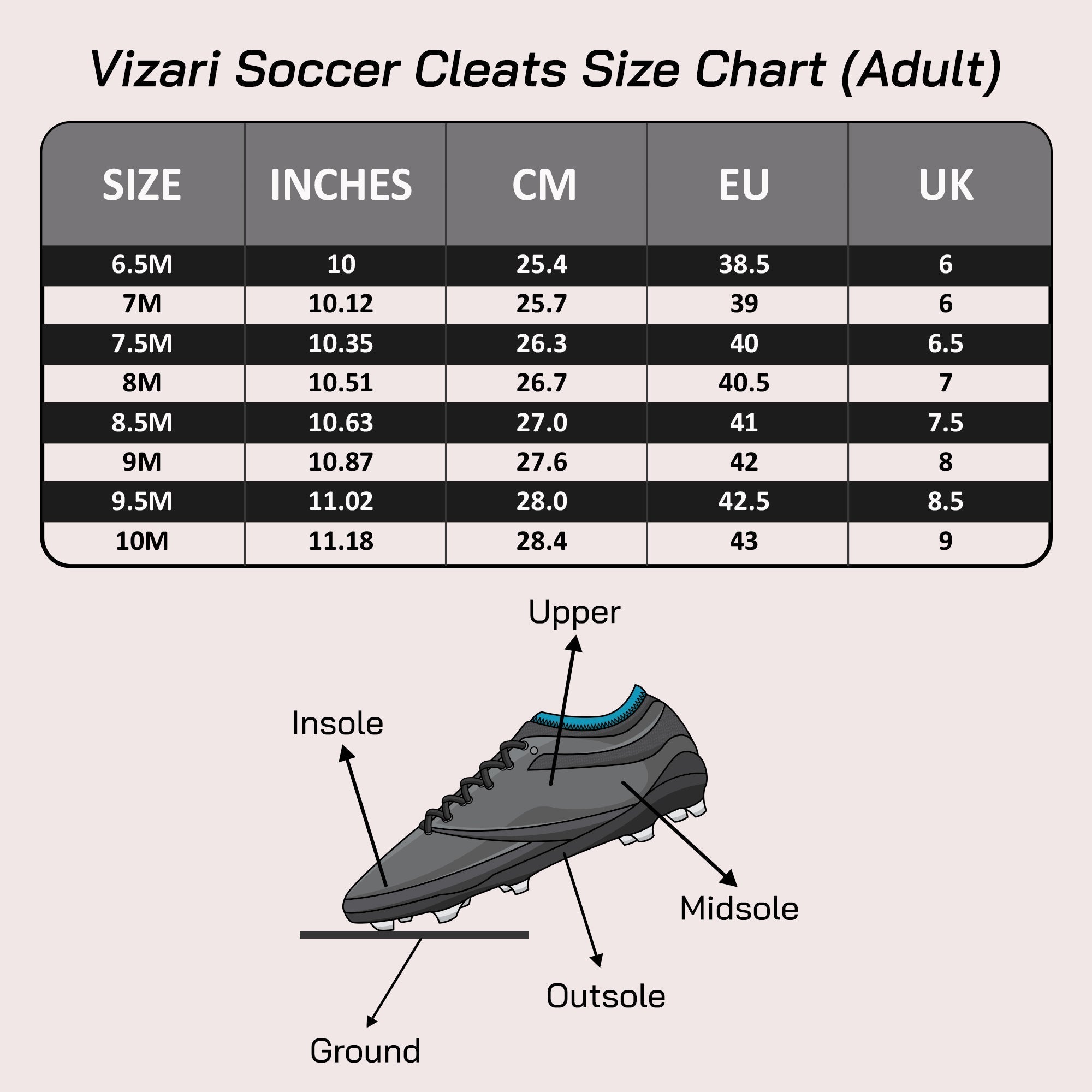 Valencia Firm Ground Soccer Cleats - Red/White - Vizari Sports