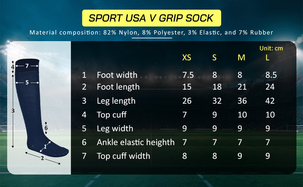Sport Usa V Grip Sock -Red - Vizari Sports