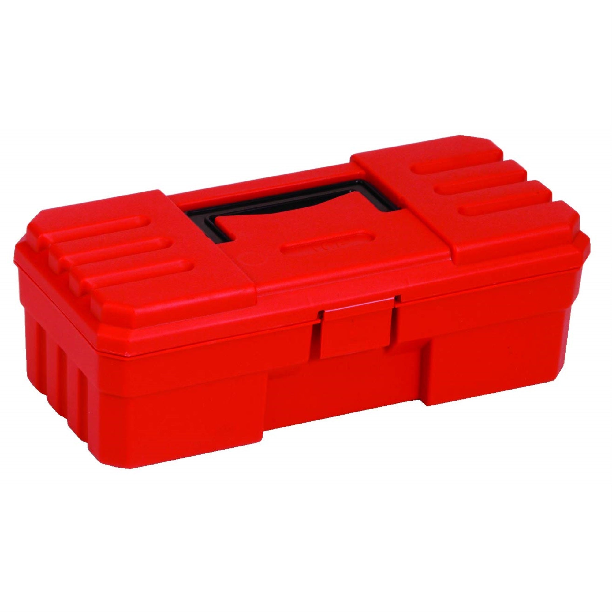 Tool Box, 5-1/2L x 12W x 4-1/8H, flush surface for convenient stacking, manufactured from heavy-duty polypropylene, red, Made in
