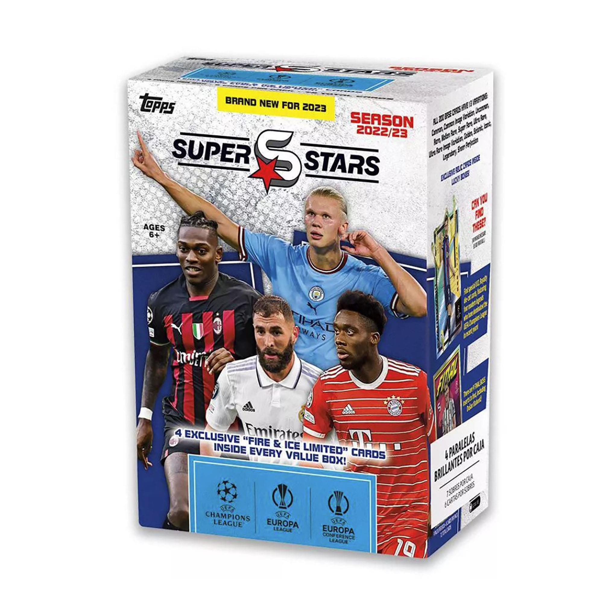 UEFA Topps 2023 champions League Superstars Soccer Value Box  9 Packs Per Box
