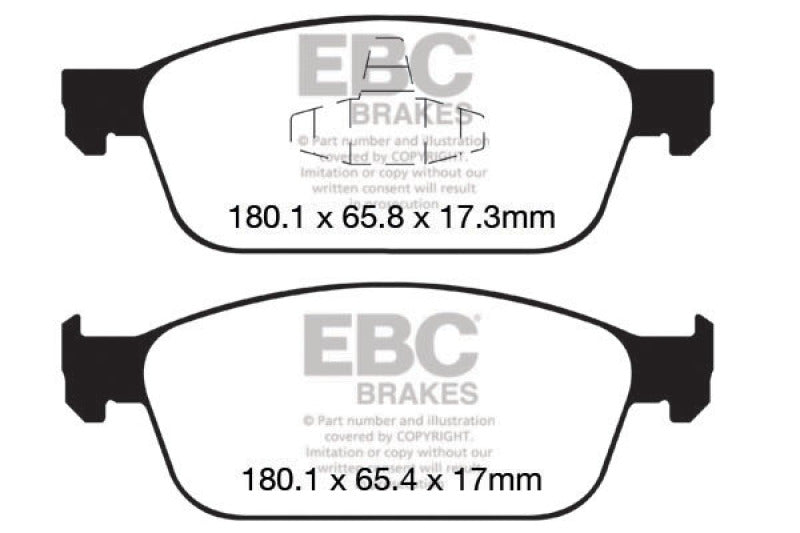 Ebc Dp42145R Yellowstuff Front Brake Pads For 2012 Ford Focus 2.0 Turbo St