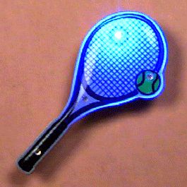 Tennis Racquet Flashing Body Light Lapel Pins