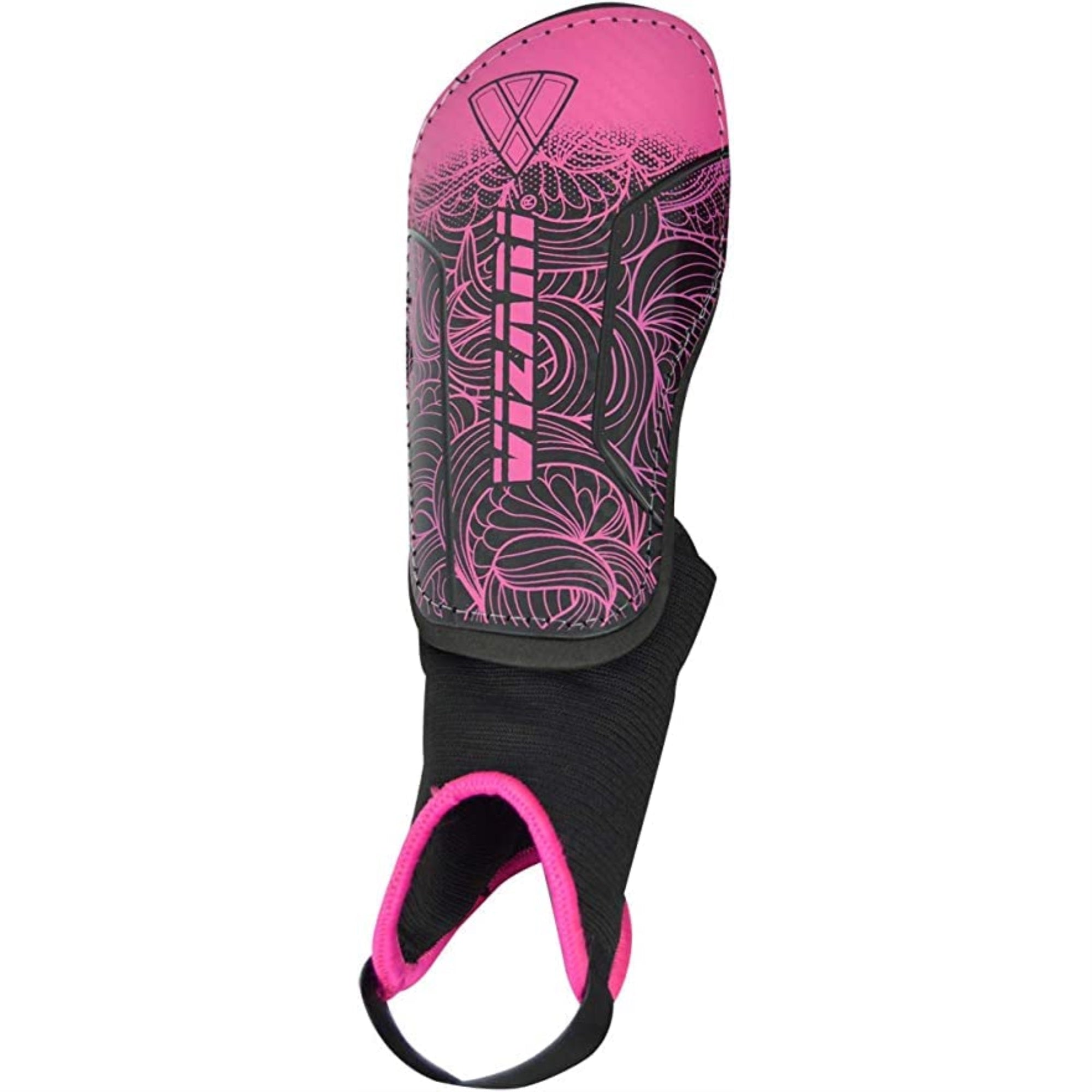 Vizari Cali Soccer Shinguard With Ankle Protection For Boys And Girls (Pink/Black, Small)