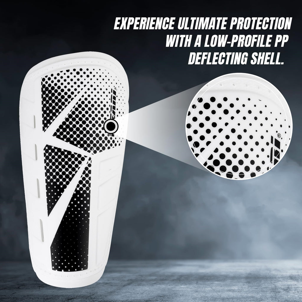 Vizari 'Vector' Slip-In Soccer Shinguards (White, Size L)