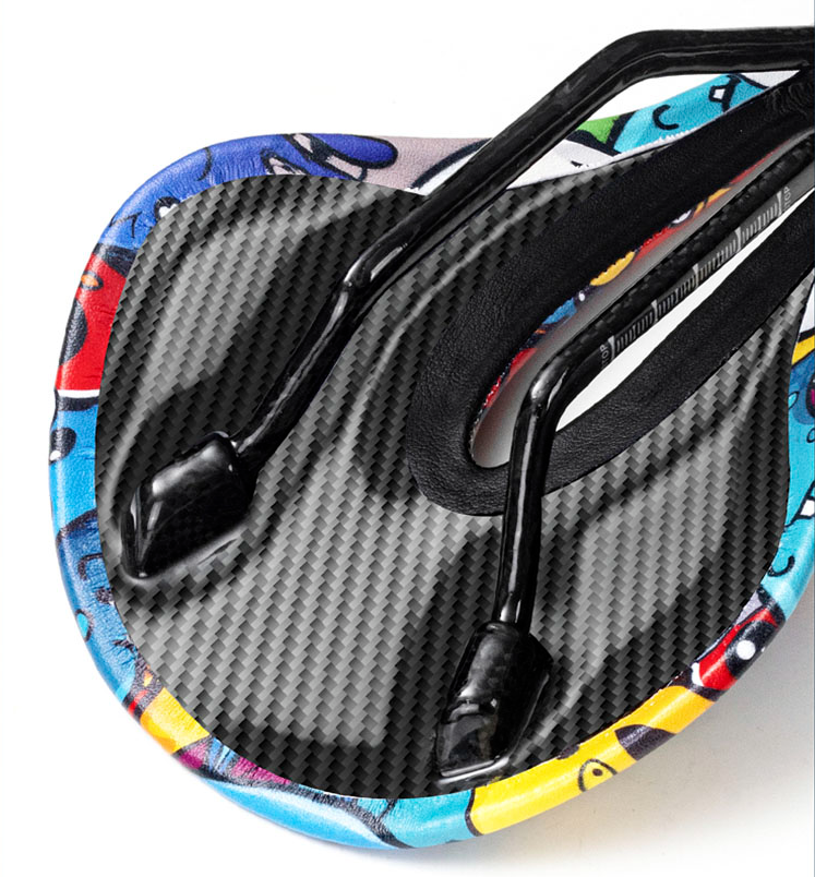ENLEE Carbon Fiber Bike Saddle Shock Absorbing Cycling Saddle Cushion for Road MTB Mountain Bikes