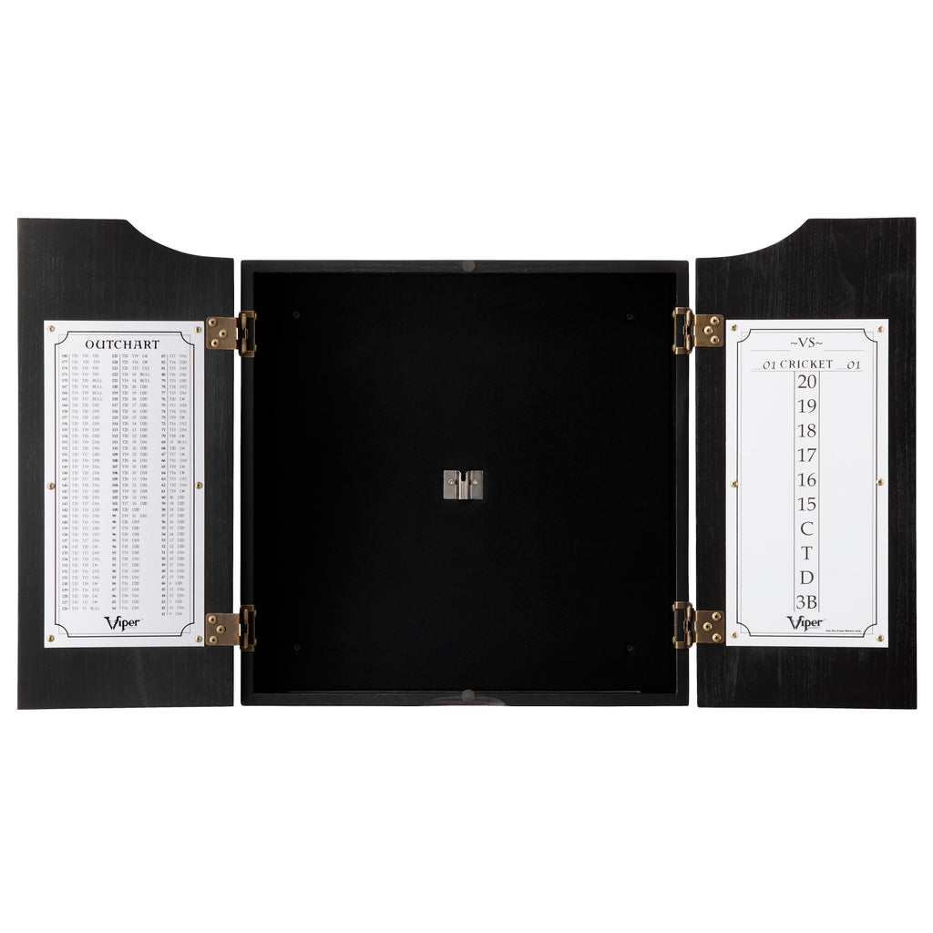 Viper Hudson Dartboard Cabinet Black And Slash Sisal Dartboard