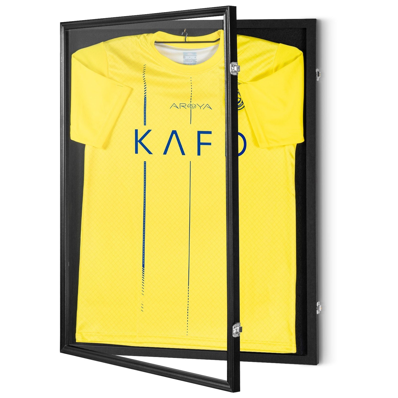 VEVOR Jersey Display Frame Case, 23.3 x 31.2 x 1.5 in, Large Lockable Sport Jersey Shadow Box with 98% UV Protection PC Glass an