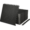 Vevor 25 Pcs 1/2 Inch Thick Gym Floor Mats, 24'' X 24'' Eva Foam & Rubber Top Interlocking Workout Floor Mats With 100 Sq.Ft Cov