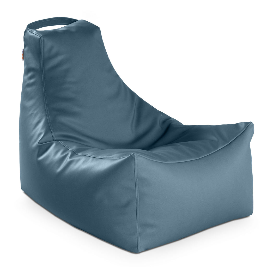 Jaxx Juniper Nautical Edition - Casual Bean Bag Seating For Boat, Yacht & Watersports - Marine Vinyl, Bay Navy Blue