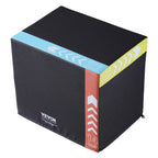 Vevor 3 In 1 Plyometric Jump Box, 16/14/12 Inch Cotton Plyo Box, Platform & Jumping Agility Box, Anti-Slip Fitness Exercise Step