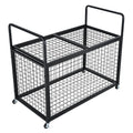Vevor Rolling Sports Ball Storage Cart, Lockable Basketball Cage With Double Lids, Sport Equipment Holder Organizer For Indoor O
