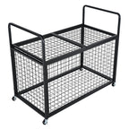 Vevor Rolling Sports Ball Storage Cart, Lockable Basketball Cage With Double Lids, Sport Equipment Holder Organizer For Indoor O