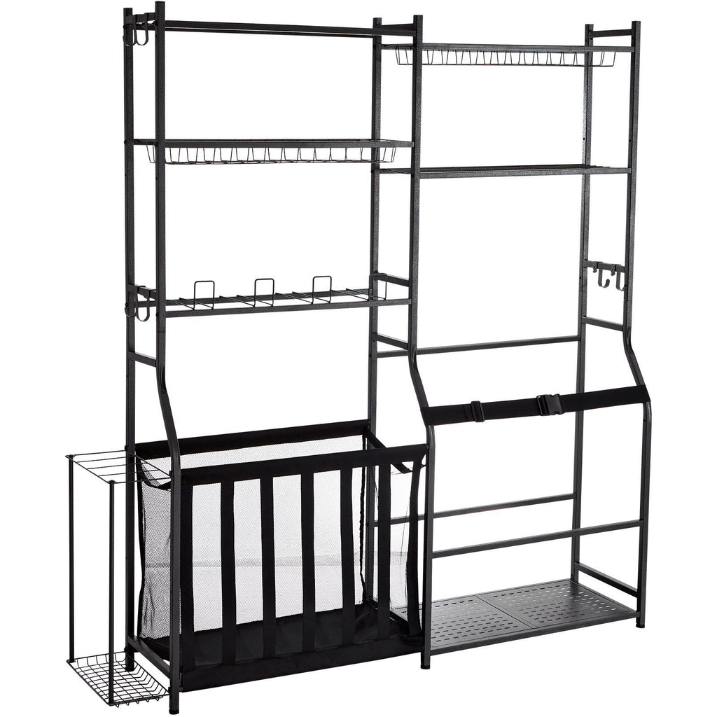 Vevor Golf Storage Garage Organizer, 2 Golf Bag Storage Stand Holder And Other Sports Equipment Storage Rack, Outdoor Steel Ball