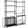 Vevor Golf Storage Garage Organizer, 2 Golf Bag Storage Stand Holder And Other Sports Equipment Storage Rack, Outdoor Steel Ball