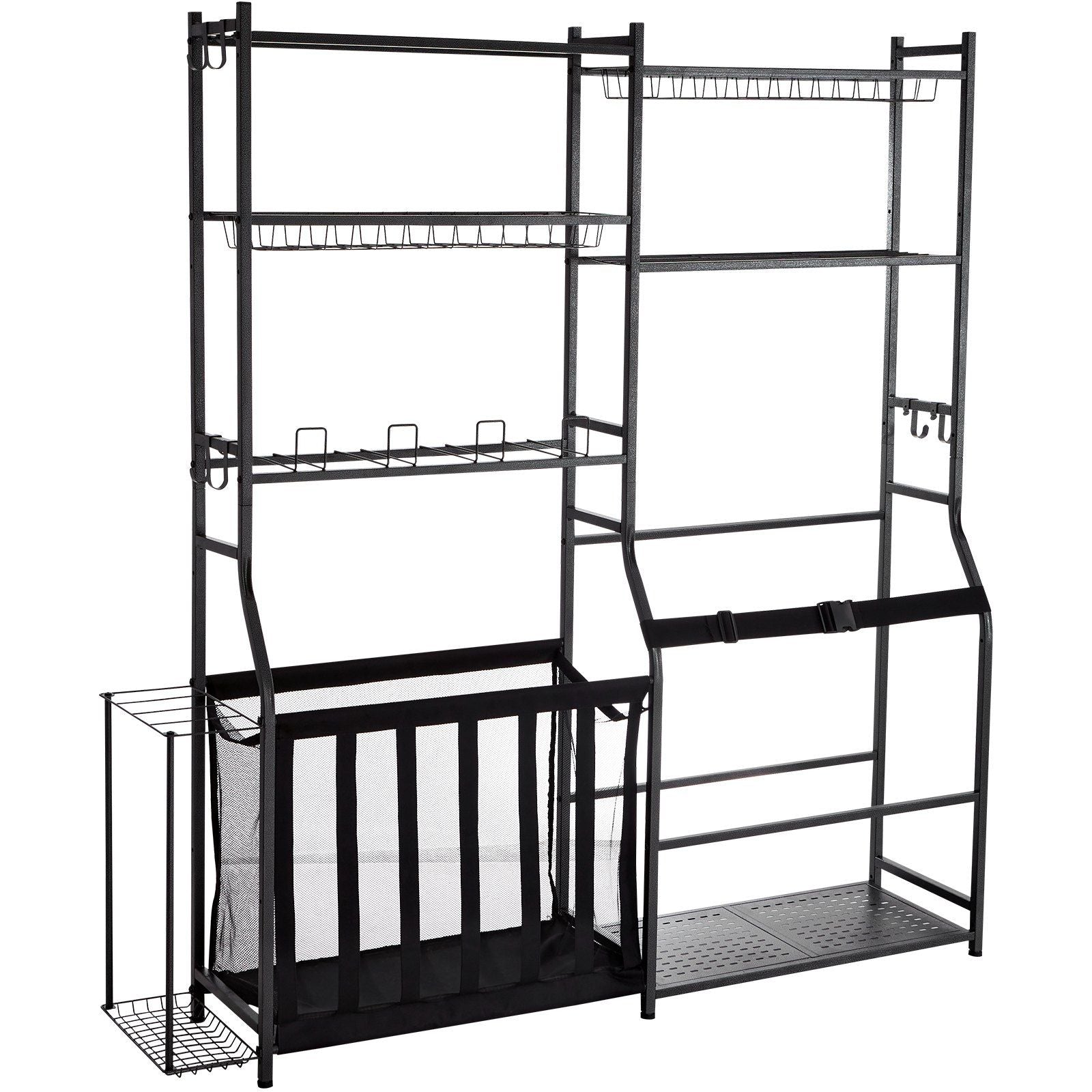 Vevor Golf Storage Garage Organizer, 2 Golf Bag Storage Stand Holder And Other Sports Equipment Storage Rack, Outdoor Steel Ball