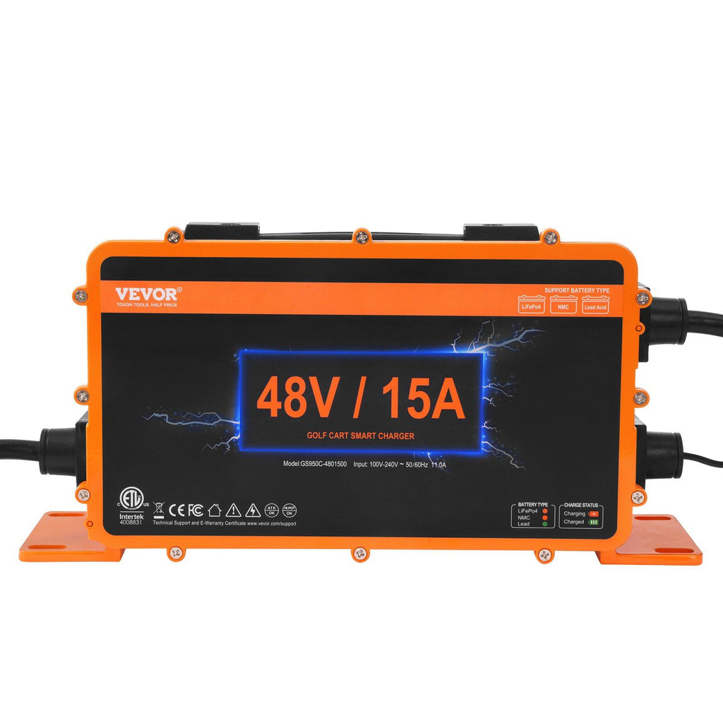 Vevor 48 Volt 15 Amp Golf Cart Smart Battery Charger For Yamaha G29 Plug Ip67