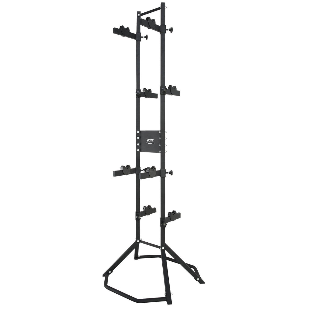 Vevor 4 Bike Storage Rack, Free Standing Gravity Wall Vertical Bike Rack, Fully Adjustable Bike Rack Garage, Sturdy Steel & Easy