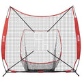 Vevor 7X7 Ft Baseball Softball Practice Net, Portable Baseball Training Net For Hitting Catching Pitching, Backstop Equipment Wi