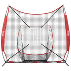 Vevor 7X7 Ft Baseball Softball Practice Net, Portable Baseball Training Net For Hitting Catching Pitching, Backstop Equipment Wi