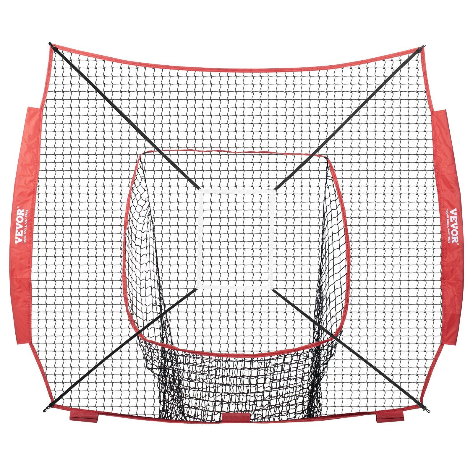 Vevor 7X7 Ft Baseball Softball Practice Net, Portable Baseball Training Net For Hitting Batting Catching Pitching, Backstop Base