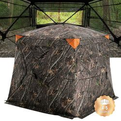 Vevor Hunting Blind, 270 See Through Ground Blind, 4-5 Person Pop Up Deer Blind For Hunting With Carrying Bag, Portable Resilien