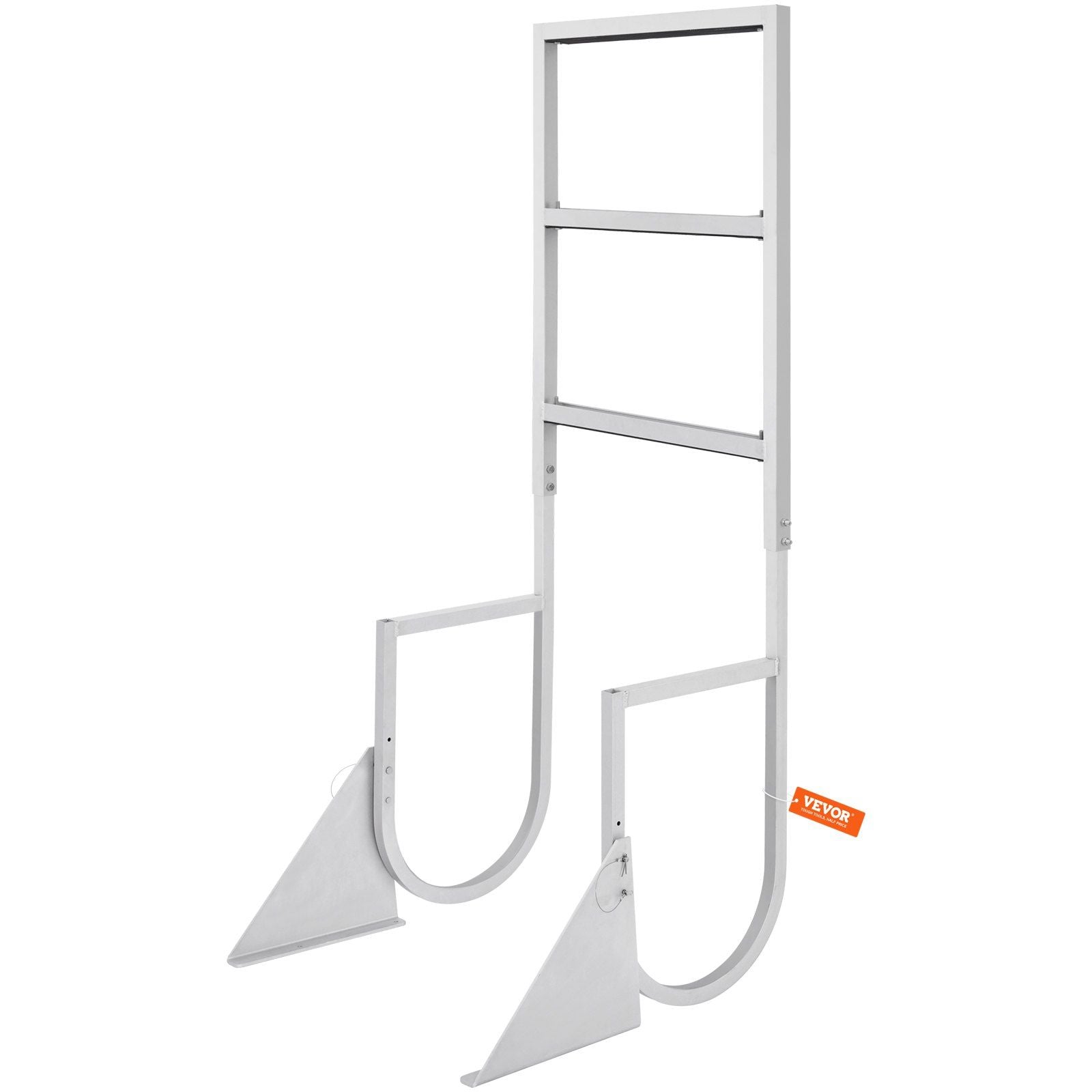 VEVOR Dock Ladder, Flip-Up 3 Steps, 350 lbs Load Capacity, Aluminum Alloy Pontoon Boat Ladder with 2 Wide Step & Nonslip Rubbe