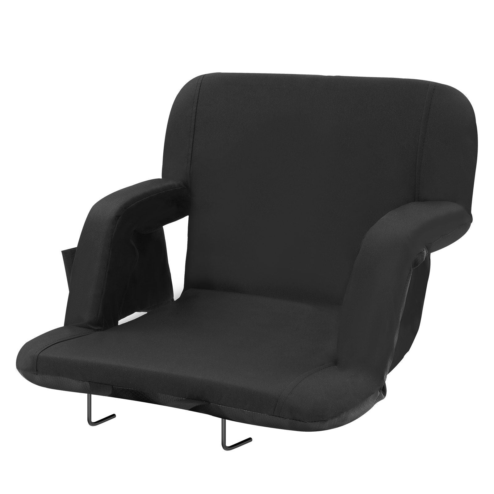 Vevor Stadium Seat With Back Support, Wide Bleacher Seat Back, Folding Padded Cushion Stadium Chair, Portable Reclining Chair Wi