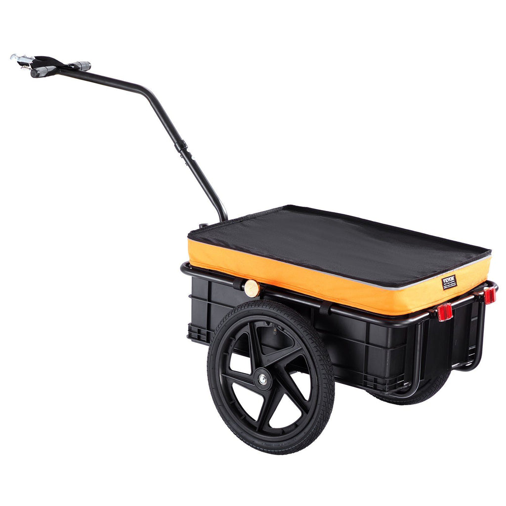 Vevor Bike Cargo Trailer, 88 Lbs Load Capacity, Heavy-Duty Bicycle Wagon Cart, Foldable Compact Storage With Universal Hitch, Wa