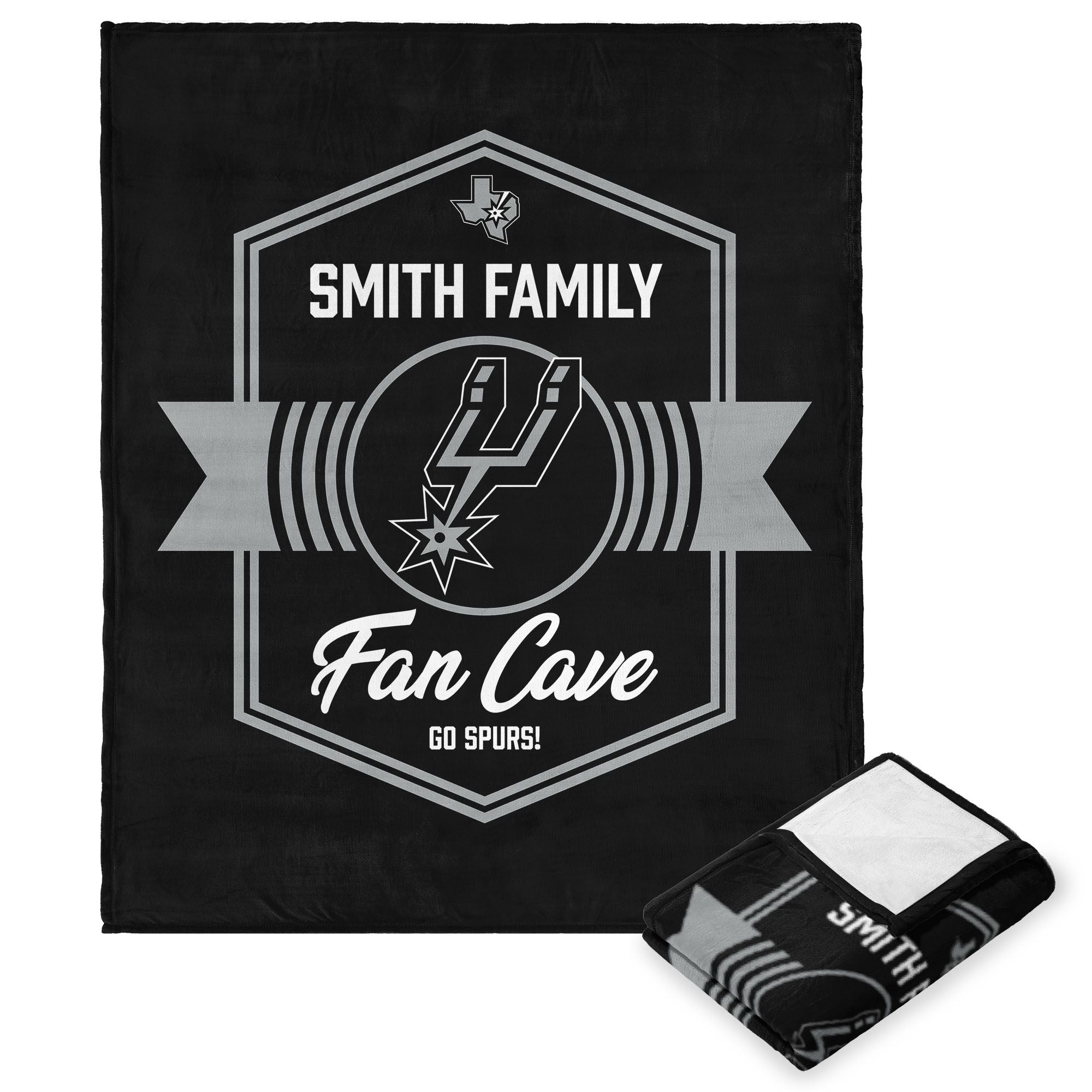 NBA San Antonio Spurs Dominion Personalized Silk Touch Throw Blanket 50X60 Inches
