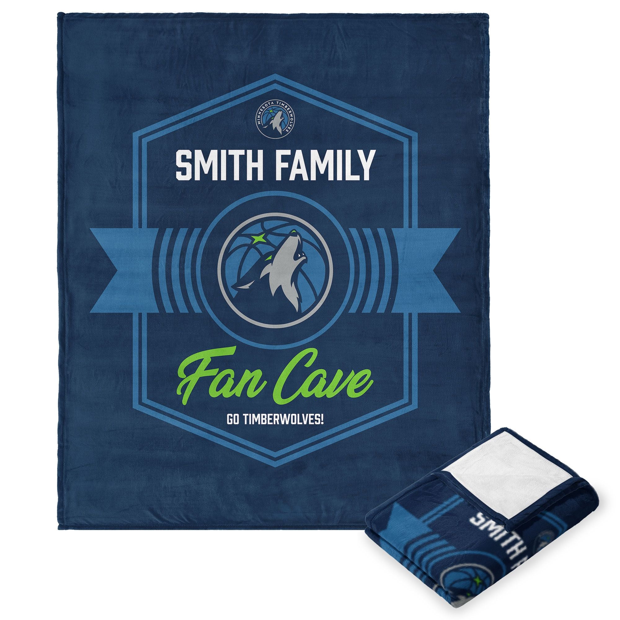 NBA Minnesota Timberwolves Dominion Personalized Silk Touch Throw Blanket 50X60 Inches