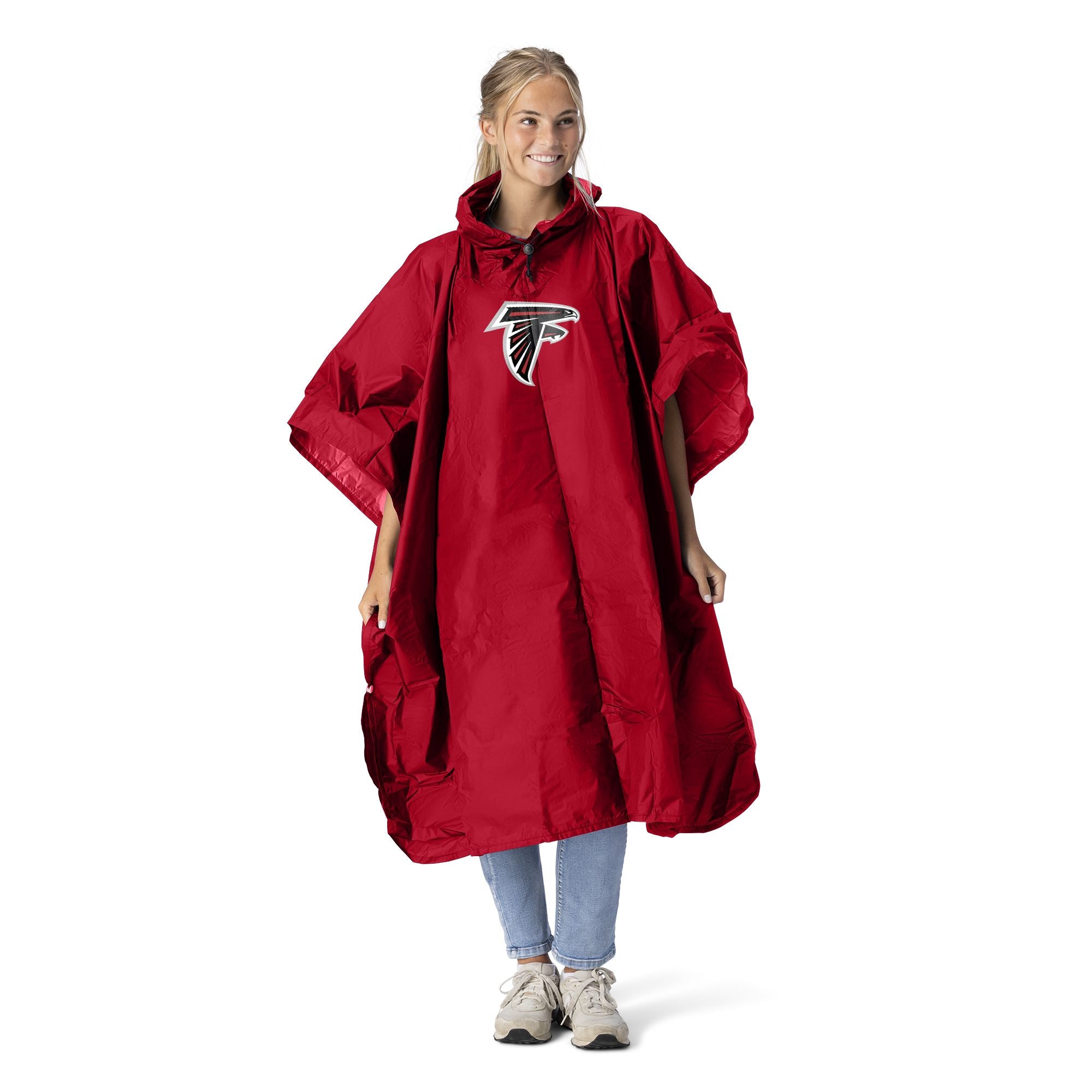 Atlanta Falcons NFL Red Deluxe Pullover Poncho with Mesh Bag 49x44 inches