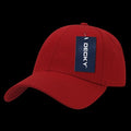 Decky 209-Red Low Crown Cotton Baseball Cap- Red