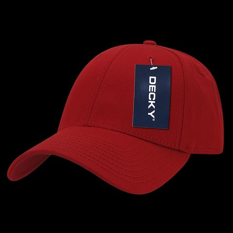 Decky 209-Red Low Crown Cotton Baseball Cap- Red