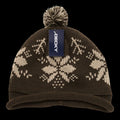 Decky 611B-Brn Snowflake Roll Up Beaine With Pom- Brown & Stain