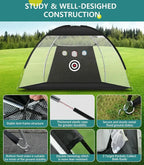 SwingRex 10x7 Golf Practice Net – Golf Hitting Net for Backyard & Garage