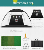 SwingRex 10x7 Golf Practice Net – Golf Hitting Net for Backyard & Garage
