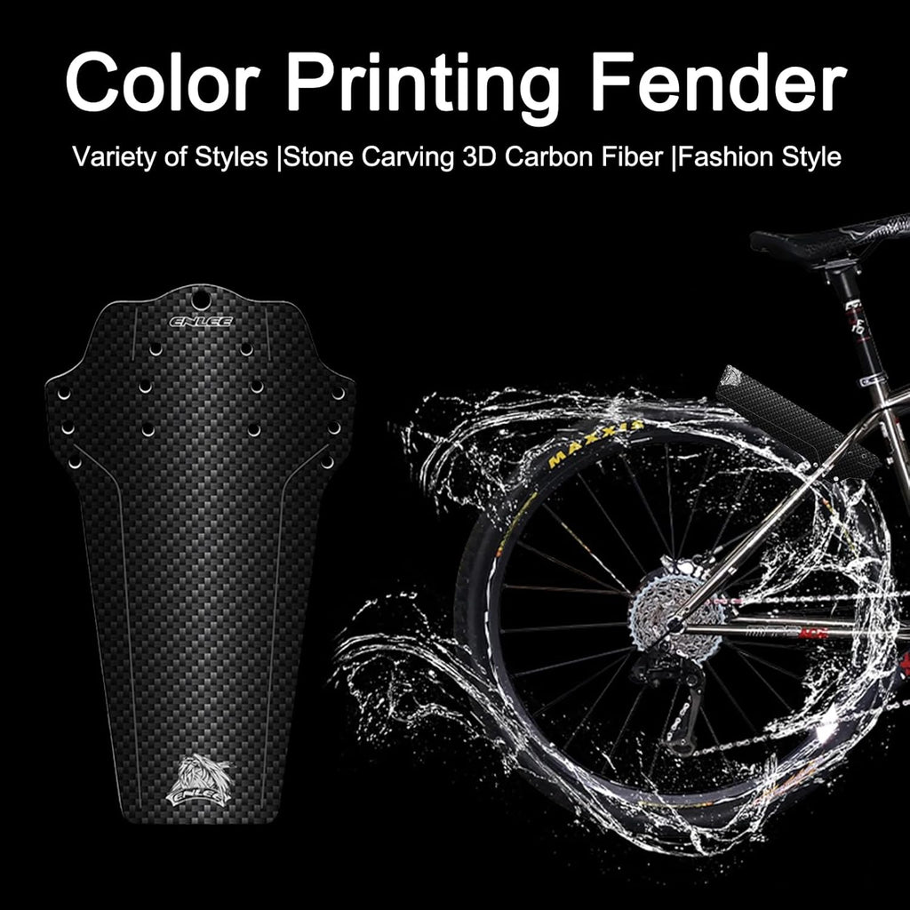ENLEE 1PC Mountain Bike Fender - Lightweight Flexible MTB Mud Guard, Waterproof Heat-Resistant Bicycle Fenders, Universal Front and Rear 26", 27.5", 29" Plus Size and Fat Bike Wheel Sizes