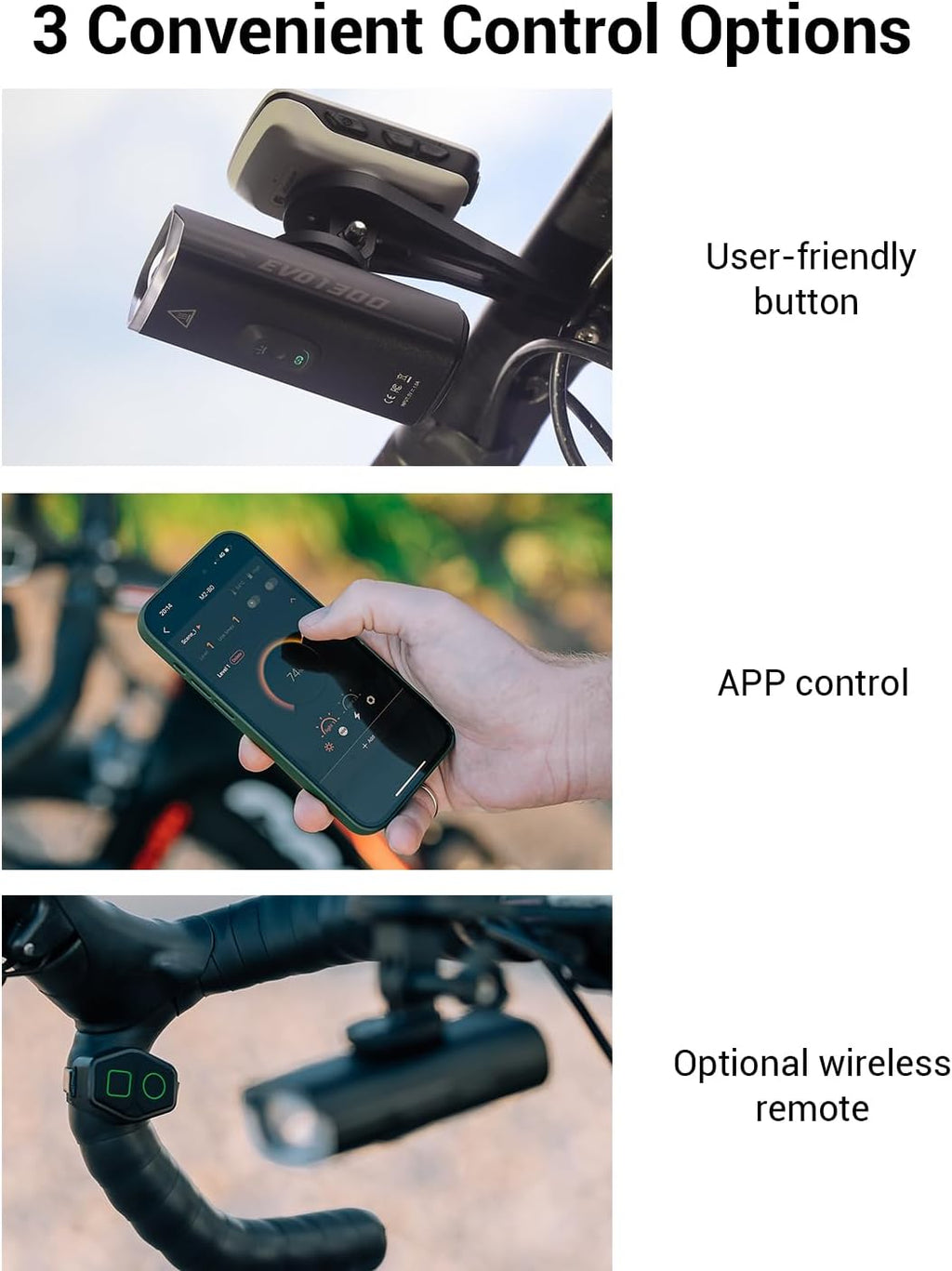 Magicshine EVO 1300 Bike Light with Remote Control, 1300 Lumens Waterproof Bicycle Headlight, USB-C Rechargeable Front Light for Night Riding