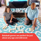 Bolaball Giant Outdoor Game Set - 45 Tumbling Blocks, 28 Dominoes, 6 Dice, Wood, X-Large, Family Fun