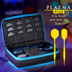 Casemaster Plazma Plus Dart Case Black With Blue Zipper And Phone Pocket