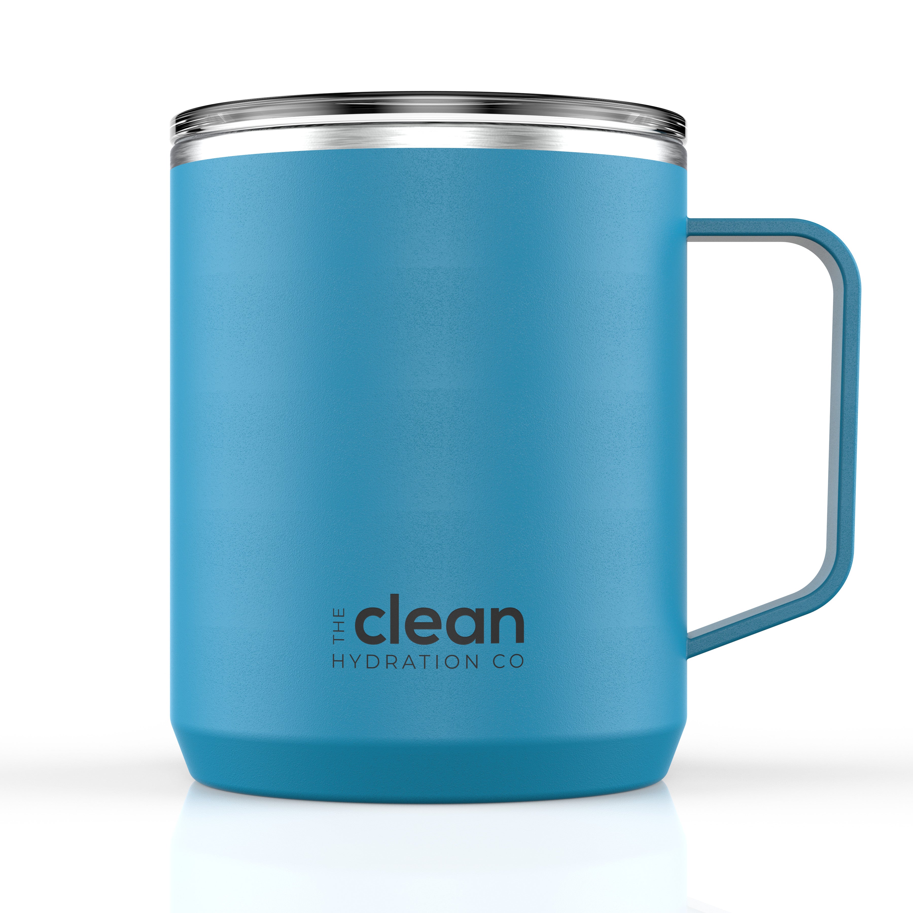 insulated coffee mug 12 oz - Aqua Blue