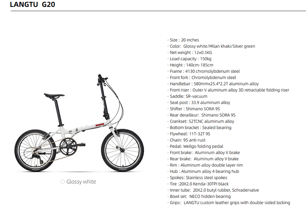 LANGTU Folding Bike 20“ inch