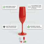 Red Cup Living 5 oz Red Reusable Stemmed Wine Cups