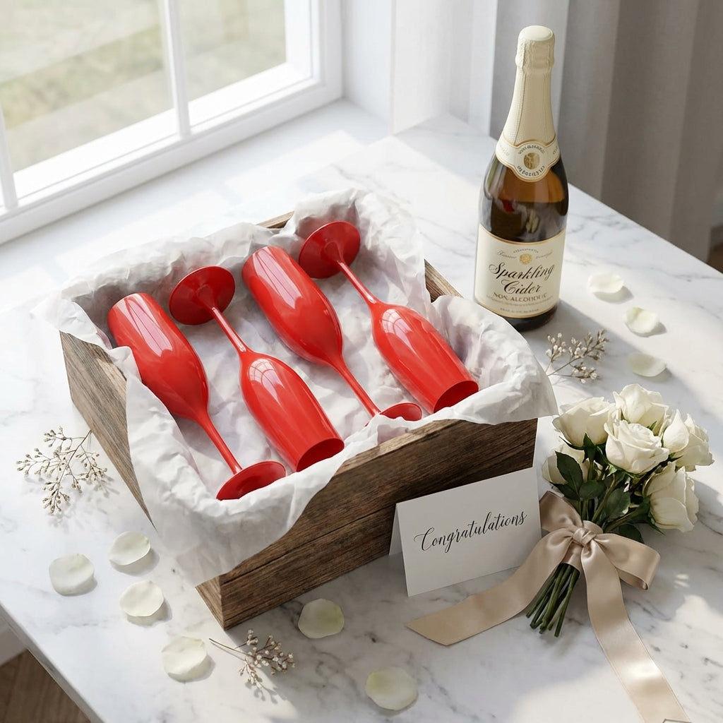 Red Cup Living 5 oz Red Reusable Stemmed Wine Cups