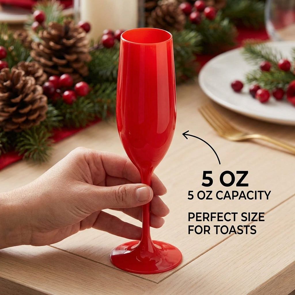 Red Cup Living 5 oz Red Reusable Stemmed Wine Cups