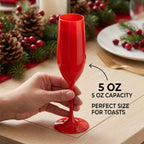 Red Cup Living 5 oz Red Reusable Stemmed Wine Cups