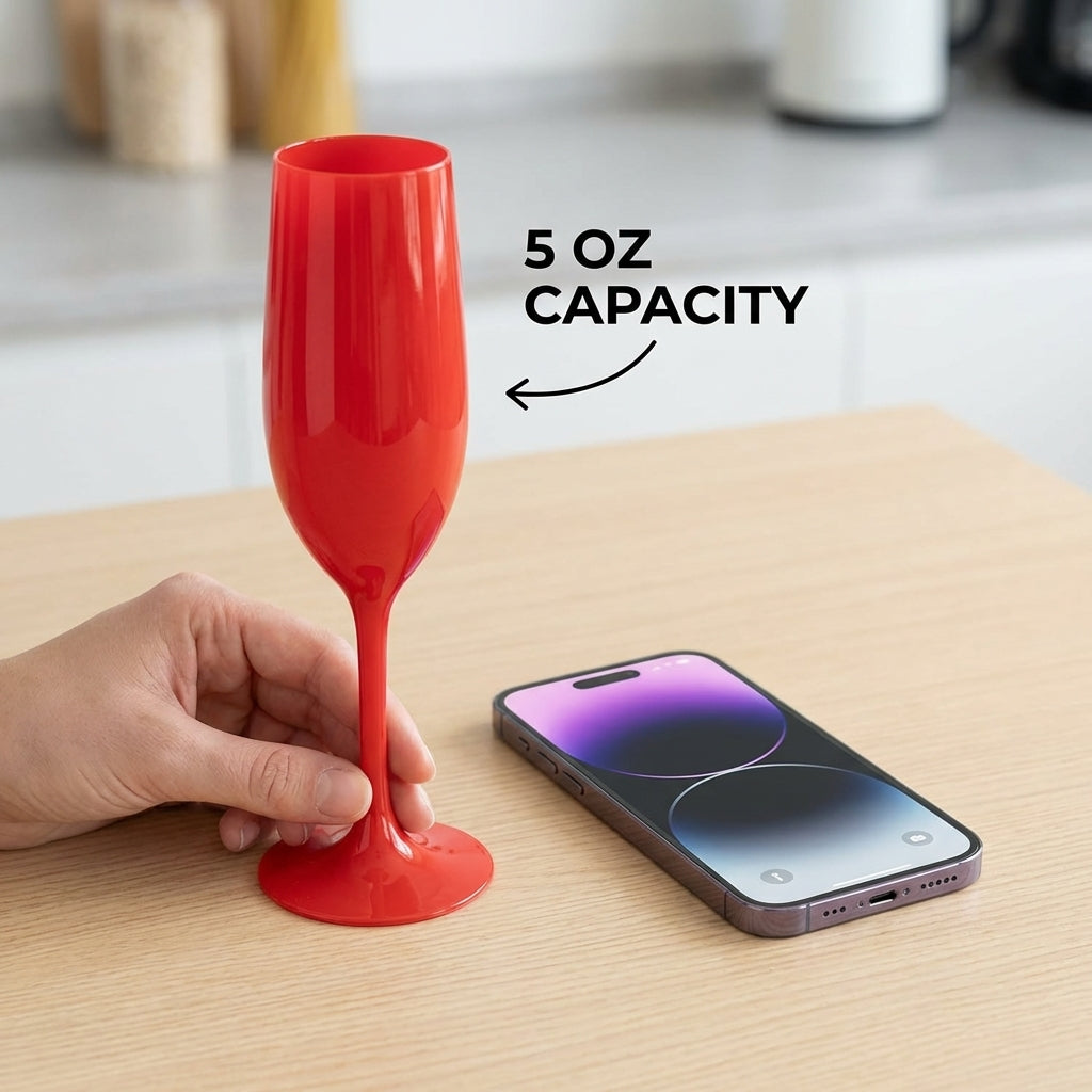 Red Cup Living 5 oz Red Reusable Stemmed Wine Cups