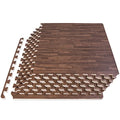 Wood Grain Puzzle Mat 1/2in, Dark Oak, 24 Sq Ft  6 Tiles