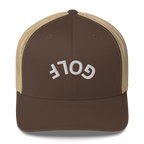 Upside Down Golf Arch Trucker Cap
